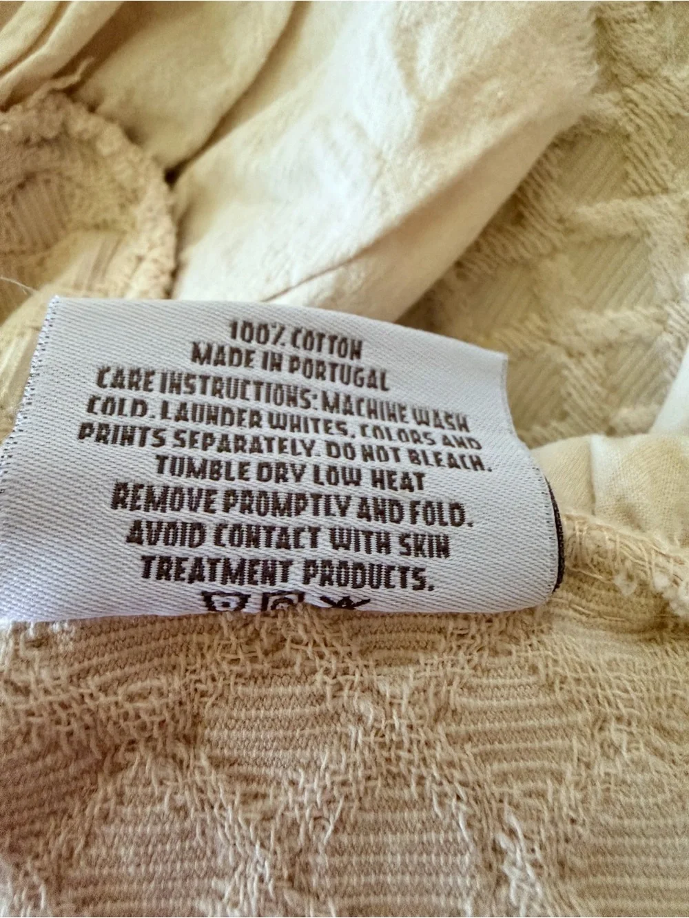 Peacock Alley Alyssa Full/Queen Diamond Cotton Matelassé Coverlet Blanket Cream